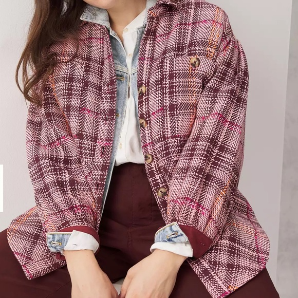 Anthropologie Hudson Plaid Shirt Jacket - Picture 4 of 6